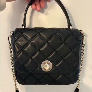 Kate Spade Black Quilted Handbag with Chain Strap